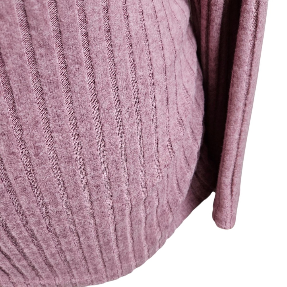Shein Curve+ Womens 5X V Neck Ribbed Knit Long Sleeve‎ Pullover Top Pink Mauve - Picture 7 of 10